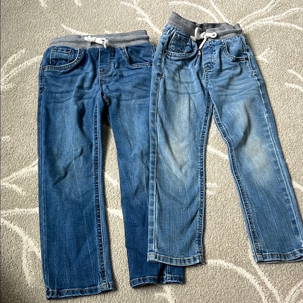 Cat & Jack Blue Denim Jeans with Gray Waistband - Picture 7 of 7